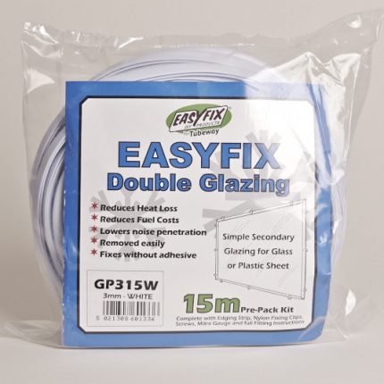 White 3mm Secondary Double Glazing Edging Strip