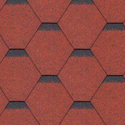 Bitumen Roofing Shingles Red Hexagonal 3m² Pack