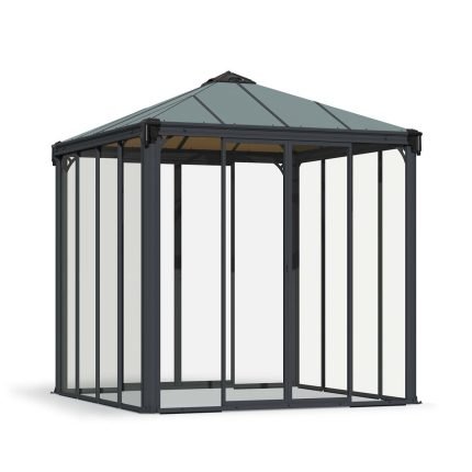 Ledro Enclosed Gazebo Kit - Grey Structure & Hybrid Panels